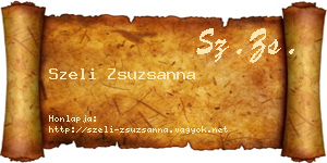 Szeli Zsuzsanna névjegykártya